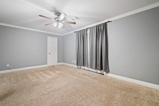 150 Greenbriar Dr, Montgomery, TX 77356 - carpeted empty room featuring ceiling fan and ornamental molding