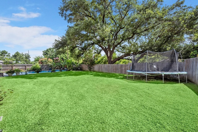 18718 Glenn Haven Estates Dr, Spring, TX 77379 - fenced backyard featuring a trampoline