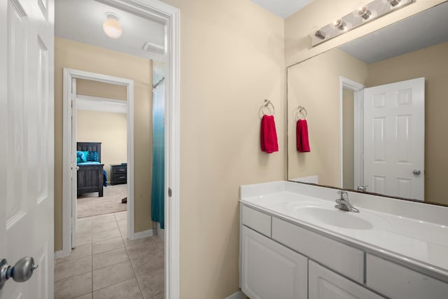 18718 Glenn Haven Estates Dr, Spring, TX 77379 - bathroom with vanity and tile patterned flooring