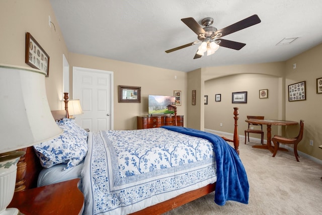 18718 Glenn Haven Estates Dr, Spring, TX 77379 - bedroom featuring light colored carpet and a ceiling fan