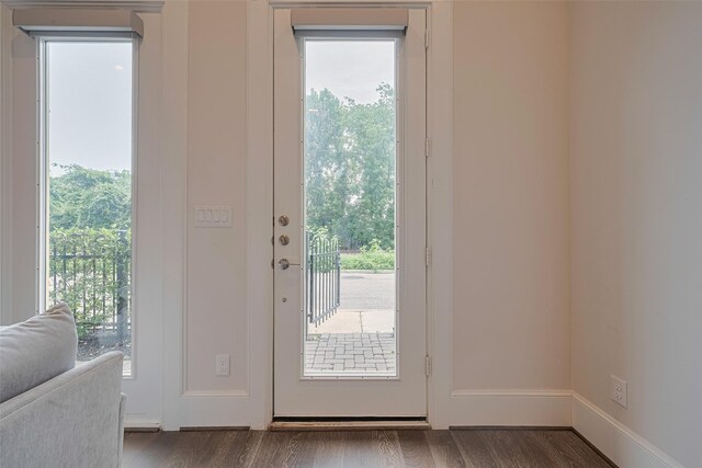 5308 S Capitol St, Houston, TX 77023 - doorway to outside featuring wood finished floors and plenty of natural light