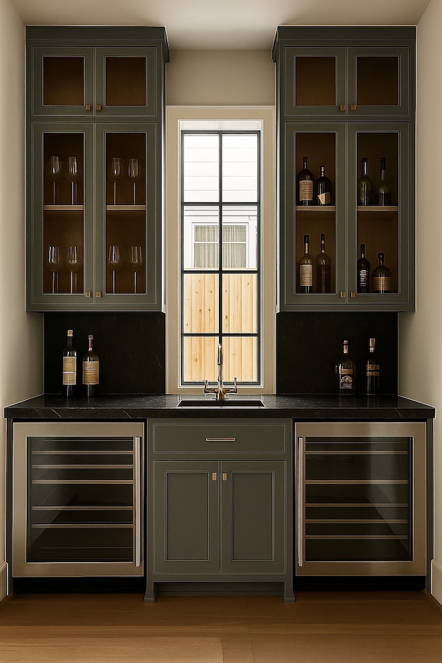 6911 Hartland Ave, Houston, TX 77055 - indoor dry bar with beverage cooler and healthy amount of natural light