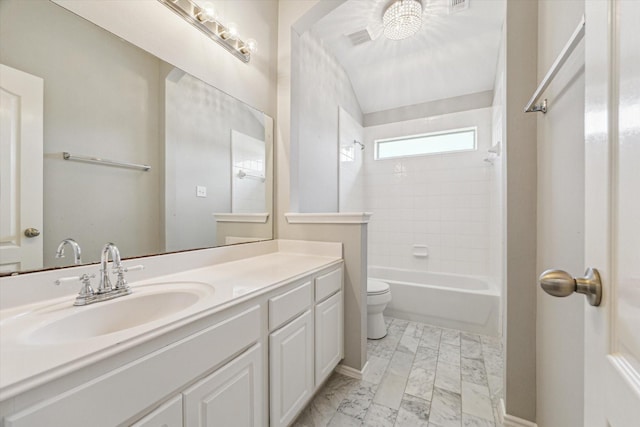 2551 Goldeneye Ln, League City, TX 77573 - bathroom with marble look tiles, vanity, and  shower combination