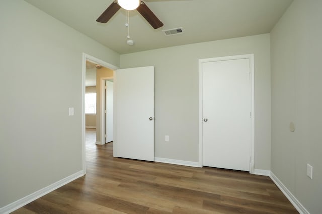 1440 Shepherd St, Hempstead, TX 77445 - unfurnished bedroom with wood finished floors and ceiling fan