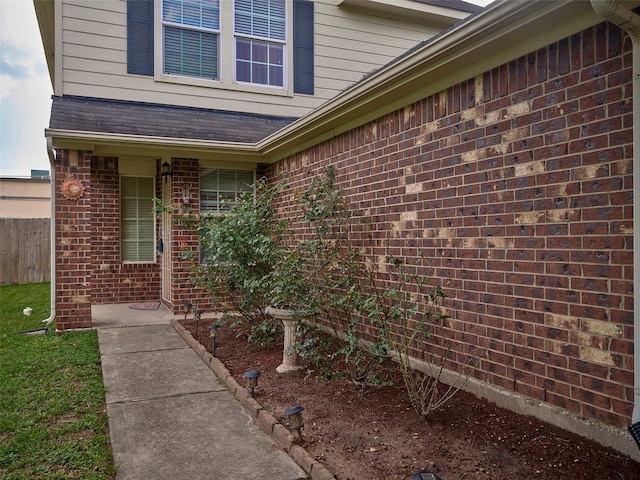21603 Micheala Way, Humble, TX 77338 - doorway to property featuring brick siding