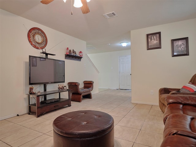 21603 Micheala Way, Humble, TX 77338 - living area with light tile patterned flooring and ceiling fan