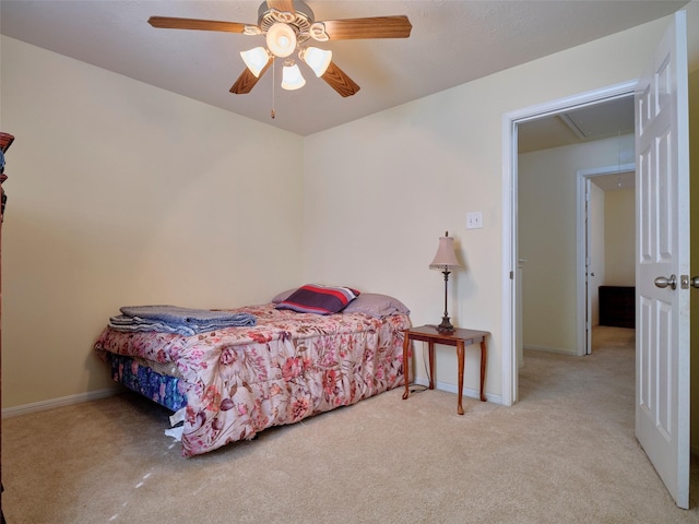 21603 Micheala Way, Humble, TX 77338 - bedroom featuring attic access, carpet, and a ceiling fan