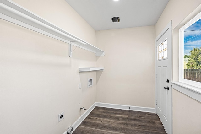 2346 Delafield St, Houston, TX 77023 - washroom featuring wood finished floors, washer hookup, hookup for a gas dryer, and electric dryer hookup