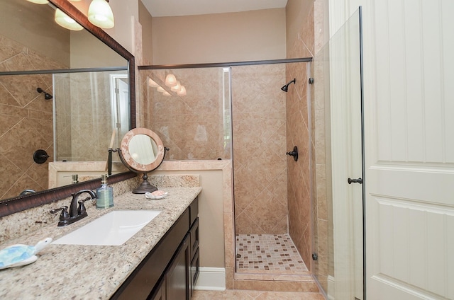 33215 Worthing Ln, Fulshear, TX 77441 - bathroom featuring vanity and a stall shower