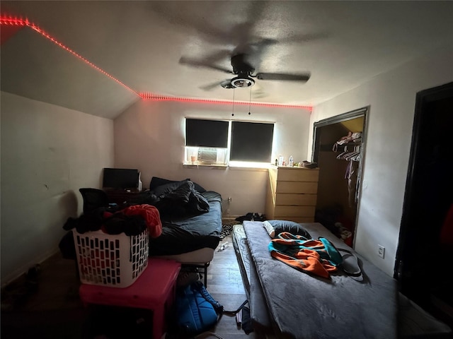 11314 Sageland Dr, Houston, TX 77089 - bedroom featuring lofted ceiling, a ceiling fan, and cooling unit