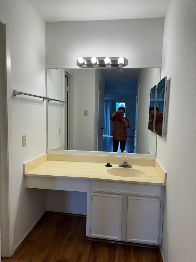 10555 Turtlewood Ct Unit 613, Houston, TX 77072 - bathroom with wood finished floors and vanity