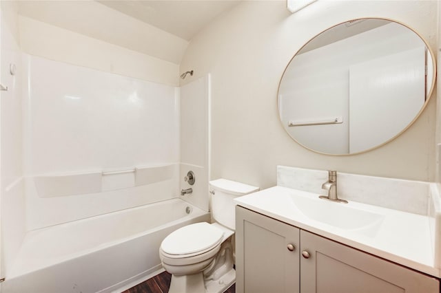 19138 S Whimsey Dr, Cypress, TX 77433 - bathroom featuring vanity, bathing tub / shower combination, and wood finished floors