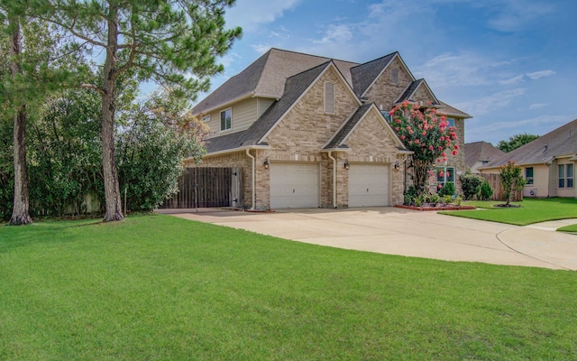 16506 Dawson Mill Ct, Houston, TX 77095 - traditional-style house featuring driveway, brick siding, roof with shingles, and stone siding