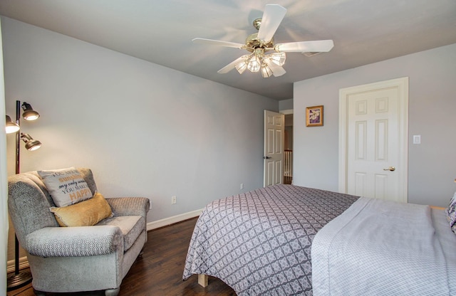 16506 Dawson Mill Ct, Houston, TX 77095 - bedroom with dark wood-style floors and a ceiling fan