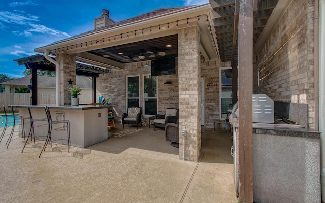 16506 Dawson Mill Ct, Houston, TX 77095 - view of patio with ceiling fan