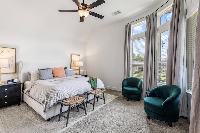 1703 Rosings Way, Katy, TX 77493 - bedroom with lofted ceiling, light colored carpet, and ceiling fan