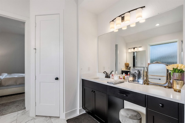 1703 Rosings Way, Katy, TX 77493 - bathroom with ensuite bathroom, vanity, and marble finish floors