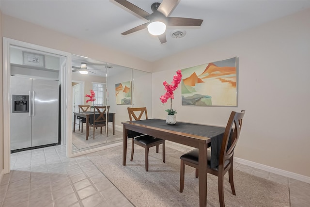 7230 Redding Rd, Houston, TX 77036 - dining space with ceiling fan and baseboards