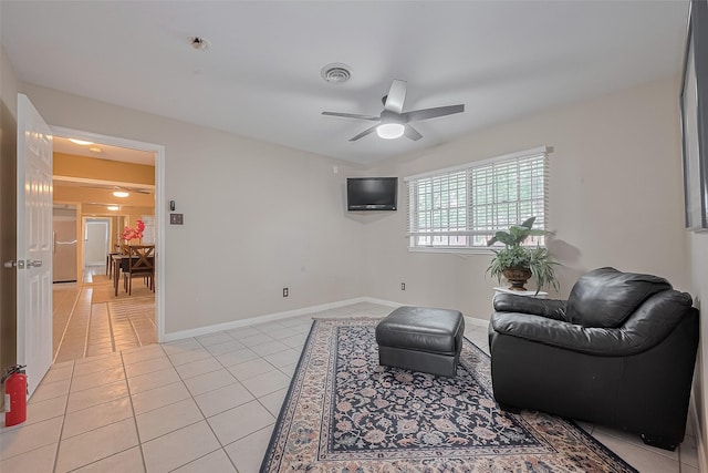 7230 Redding Rd, Houston, TX 77036 - sitting room featuring light tile patterned floors and a ceiling fan