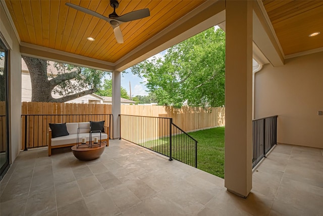5200 Beech St, Bellaire, TX 77401 - view of patio with ceiling fan