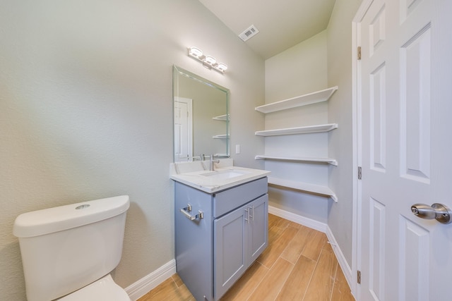 2142 De Soto St, Houston, TX 77091 - half bathroom with vanity and wood finished floors