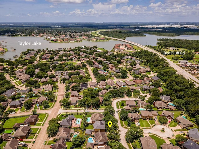 2625 Seashore Dr, Seabrook, TX 77586 - aerial perspective of suburban area with a nearby body of water
