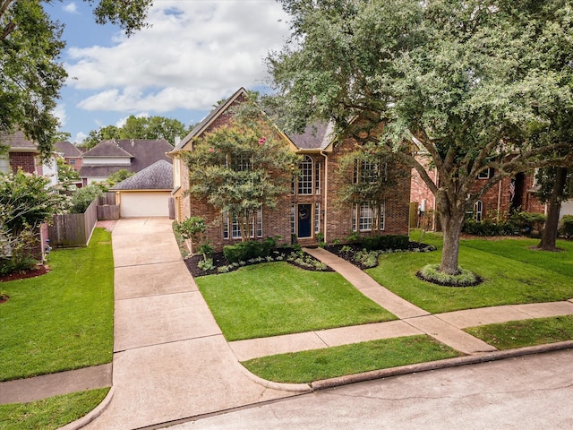 2625 Seashore Dr, Seabrook, TX 77586 - traditional-style house featuring brick siding, a garage, and concrete driveway
