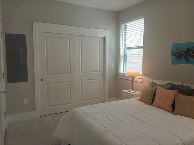2401 Crawford St Unit A109, Houston, TX 77004 - carpeted bedroom featuring electric panel and a closet