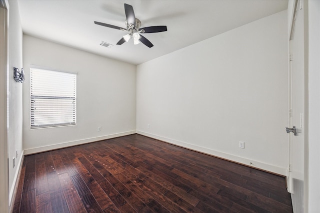 3208 N Macgregor Way Unit C, Houston, TX 77004 - empty room featuring dark wood-style floors and a ceiling fan