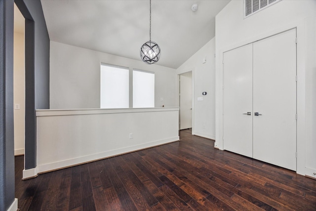 3208 N Macgregor Way Unit C, Houston, TX 77004 - unfurnished dining area with hardwood / wood-style flooring and vaulted ceiling