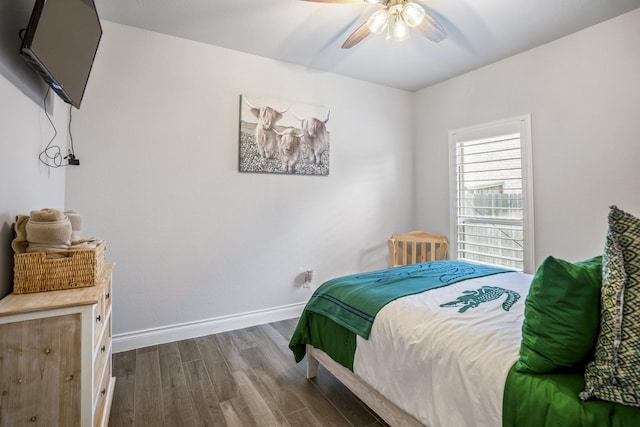 23007 Birchwood Valley Ln, Katy, TX 77493 - bedroom with wood finished floors and ceiling fan