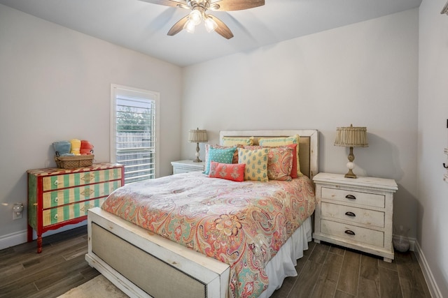 23007 Birchwood Valley Ln, Katy, TX 77493 - bedroom with dark wood finished floors and ceiling fan