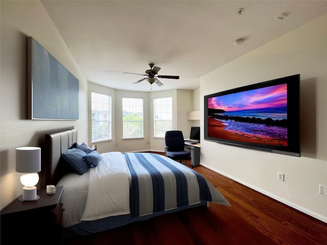 7575 Kirby Dr Unit 1203, Houston, TX 77030 - bedroom featuring wood finished floors and a ceiling fan