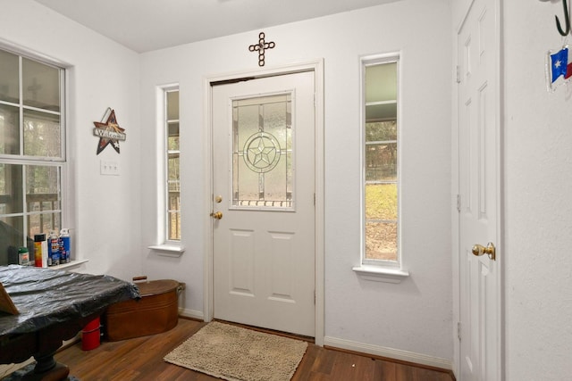164 Sea Gull Dr, Livingston, TX 77351 - entrance foyer with dark wood-type flooring and baseboards