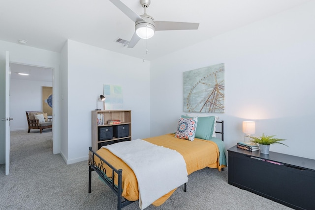 14205 Wonder Lake Ln, Conroe, TX 77384 - bedroom with carpet floors and ceiling fan