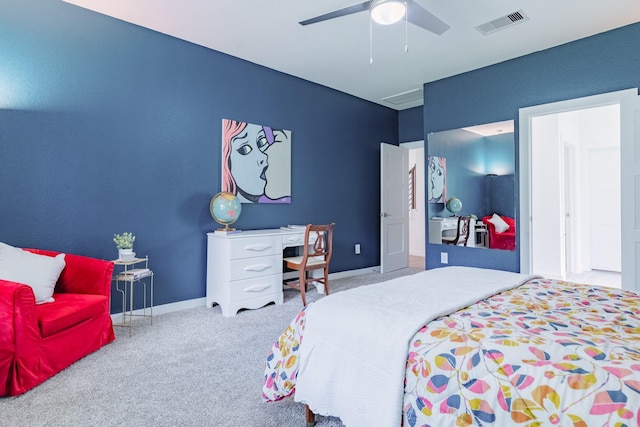 14205 Wonder Lake Ln, Conroe, TX 77384 - carpeted bedroom with ceiling fan