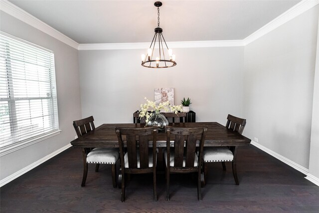 2506 Foxcrest Dr, Katy, TX 77494 - dining room with a chandelier, healthy amount of natural light, crown molding, and wood finished floors
