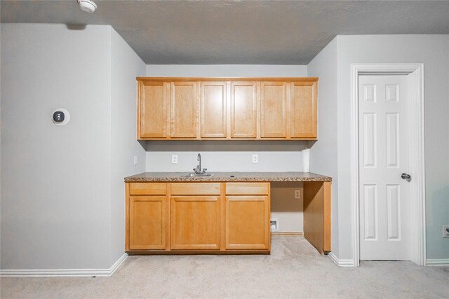 2506 Foxcrest Dr, Katy, TX 77494 - kitchen with light colored carpet and stone counters
