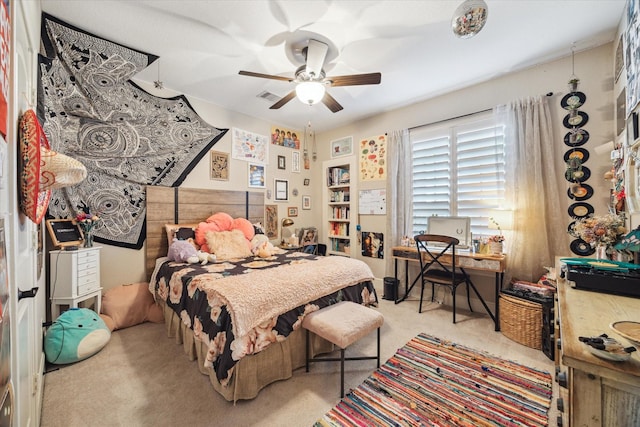13627 Saddlebred Springs Ln, Cypress, TX 77429 - carpeted bedroom featuring a ceiling fan