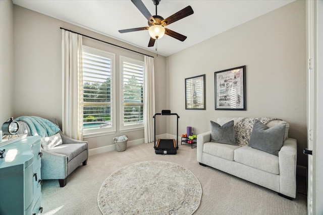 13627 Saddlebred Springs Ln, Cypress, TX 77429 - sitting room featuring carpet flooring and a ceiling fan