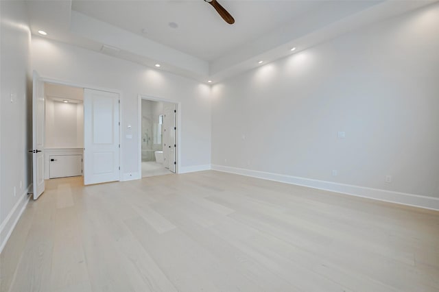 2822 Westgrove Ln, Houston, TX 77027 - unfurnished room featuring light wood-type flooring, recessed lighting, and ceiling fan