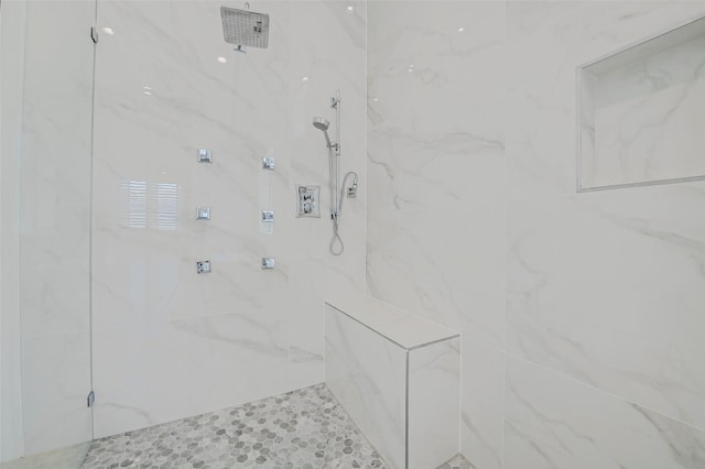 2822 Westgrove Ln, Houston, TX 77027 - bathroom featuring a marble finish shower