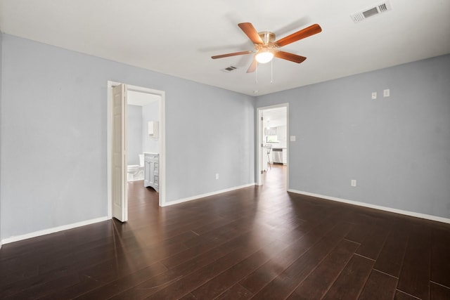 150 Lazy Ln, Livingston, TX 77351 - spare room with a ceiling fan and dark wood-style flooring