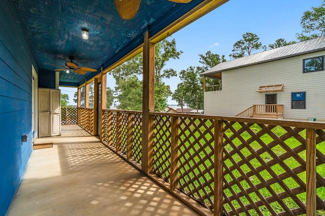 150 Lazy Ln, Livingston, TX 77351 - view of patio / terrace featuring ceiling fan