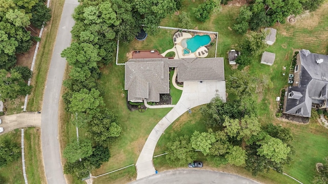 32926 Leafy Oak Ct, Magnolia, TX 77354 - aerial overview of property's location with a pool area
