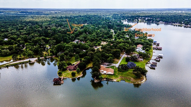 20 Connor Ln, Huntsville, TX 77320 - bird's eye view of a large body of water and a heavily wooded area