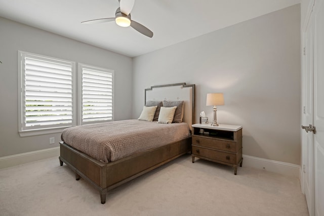 43 W Sawyer Ridge Dr, Spring, TX 77389 - bedroom featuring light carpet and ceiling fan