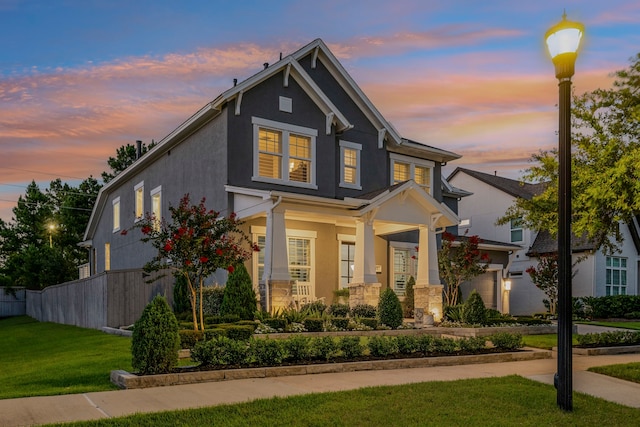 43 W Sawyer Ridge Dr, Spring, TX 77389 - view of front facade featuring stucco siding and covered porch