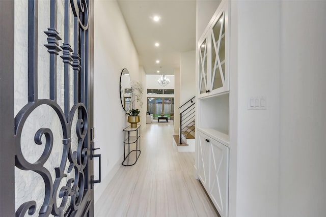 7106 Dearborn St, Houston, TX 77055 - foyer featuring recessed lighting and a chandelier