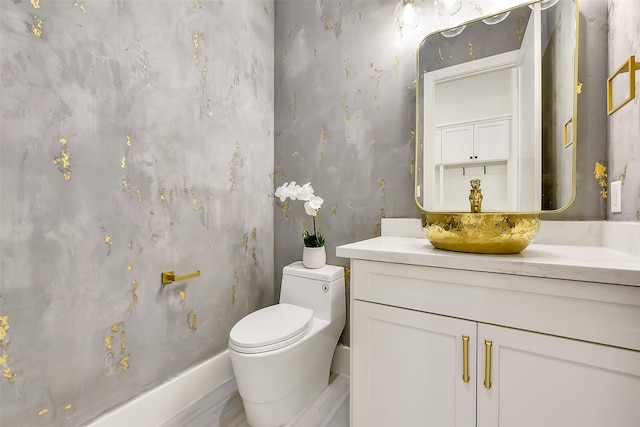 7106 Dearborn St, Houston, TX 77055 - bathroom featuring vanity and wallpapered walls